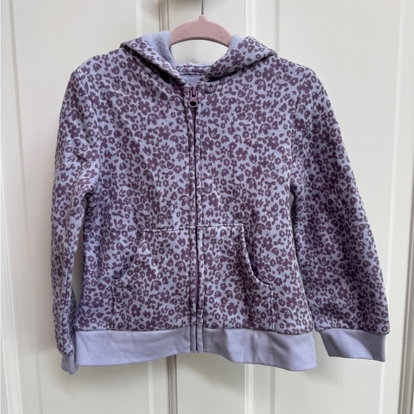 NWOT Okie Dokie 2T Girls Purple Floral Zip Up Hoodie Sweatshirt - Picture 1 of 5